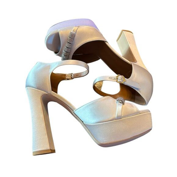 Malone Souliers Yurkia Crystal Platform Sandals Block Heel Open Toe NEW EU 41 - Picture 6 of 10